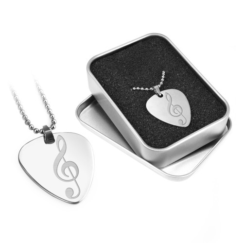 Engraved Guitar Pick - Engraved Musical Gift - Treble Clef Design