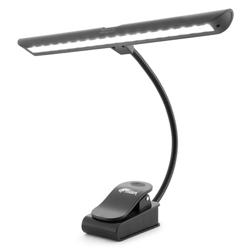 Tiger Clip-On 18 LED Music Stand Light - Warm/Cool White, USB-C Rechargeable