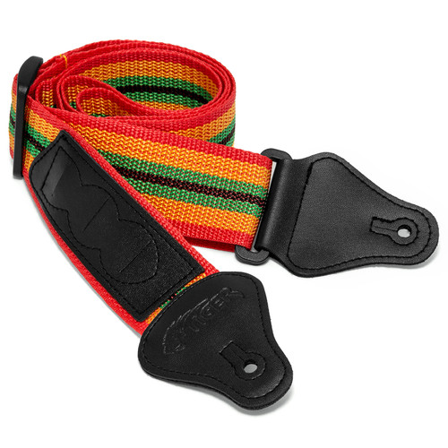 Tiger STP2 Nylon Guitar Strap for Acoustic, Electric & Bass Guitars - Reggae