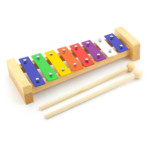 Tiger Glockenspiel Xylophone for Kids - 8 Multi Coloured Keys
