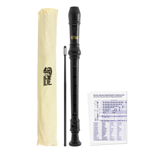 Descant Recorder - Three Piece, Beginners Recorder with Bag - Black by Mad About