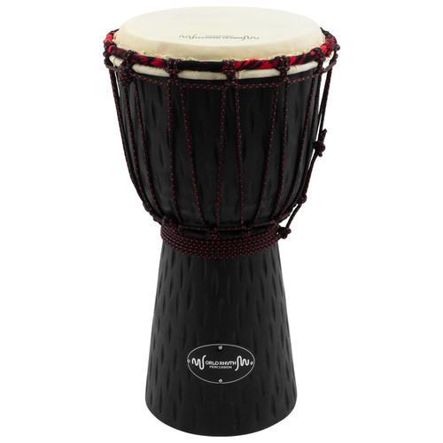 World Rhythm 7 Inch Djembe Drum -Wooden Mahogany African Hand Drum - Black 