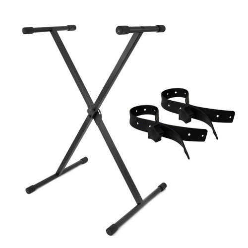Tiger Single Braced Keyboard Stand with Securing Straps