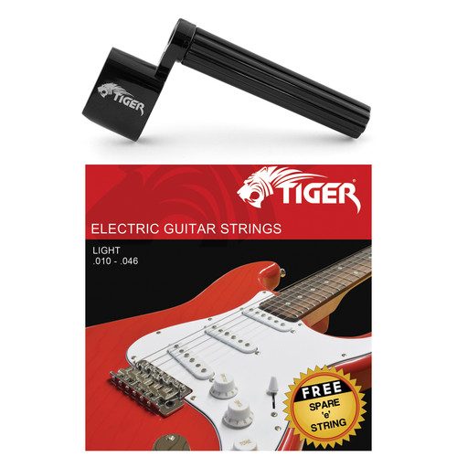 Tiger Electric Guitar Strings & String Winder Pack