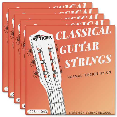 Tiger Pack of 5 Classical Guitar String Sets
