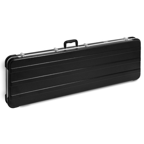 Bass Guitar Hard Case ABS Shell Plush Interior Locking Latches Black - Tiger