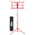 Mad About Easy Folding Portable Metal Sheet Music Stand with Carry Bag - Red