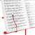 Mad About Easy Folding Portable Metal Sheet Music Stand with Carry Bag - Red