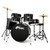 Tiger Full Size Acoustic Drum Kit, 5 Piece Drum Set with Stands & Cymbals Black