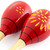 Tiger Decorated Red Wooden Maracas