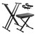 Tiger Keyboard Stand with Securing Straps & Piano Stool Pack 
