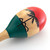 World Rhythm Natural Hand Painted Wooden Maracas - Small