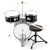 Tiger Junior Kids Drum Kit, 3 Piece Beginners Drum Set with Stool - Black