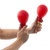 Tiger Plastic Maracas with Wooden Handles (Large) - Red
