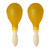 Tiger Plastic Maracas with Wooden Handles (Large) - Yellow