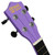 Mad About Purple soprano ukulele headstock featuring four geared tuning pegs, durable nut and smooth fingerboard. Beginner-friendly ukulele designed for stable tuning and comfortable playing.