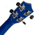 Rear view of geared machine heads on the Mad About Blue soprano ukulele. Chrome tuning machines provide accurate tuning adjustment and enhanced tuning stability for beginner players.