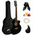 Tiger ACG1-BK34 Acoustic Guitar with Steel Strings - 3/4 Size - Black