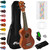 Tiger Soprano Ukulele Beginners Pack - Tuner, Strap, Bag, Pick, Strings- Natural