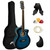 Tiger ACG1-BL34 Acoustic Guitar with Steel Strings - 3/4 Size - Blue