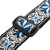 World Rhythm Guitar Strap Floral Blue Embroidered Strap with Pick Holder & Picks