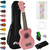 Tiger Soprano Ukulele Beginners Pack - Tuner, Strap, Bag, Pick, Strings - Pink