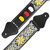 World Rhythm Guitar Strap Floral Yellow Embroidered Strap Inc Pick Holder, Picks