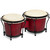 World Rhythm 6" & 7" Beginners Oak Bongo Drums - Wine Red Bongos