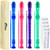 Tiger Pack of 4 Coloured Descant Recorders - With Cleaning Rod & Case