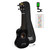 Mad About Black Soprano Ukulele Starter Pack including a protective gig bag, clip-on digital tuner, spare strings, plectrum and colourful fretboard note stickers. Complete beginner ukulele set for children, students and first-time players.