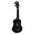 Mad About Black soprano ukulele featuring a compact 21-inch design, carbon strings and geared tuning pegs. Lightweight beginner ukulele ideal for children, students and first-time players.