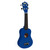 Mad About Blue soprano ukulele featuring a compact 21-inch design, carbon strings and geared tuning pegs. Lightweight beginner ukulele ideal for children, students and first-time players.