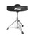 Rear view of Tiger drum throne featuring ergonomic black padded seat, chrome hardware and stable double-braced tripod construction