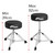 Tiger Adjustable Drum Throne - Padded Seat, 5 Heights, Foldable - Black