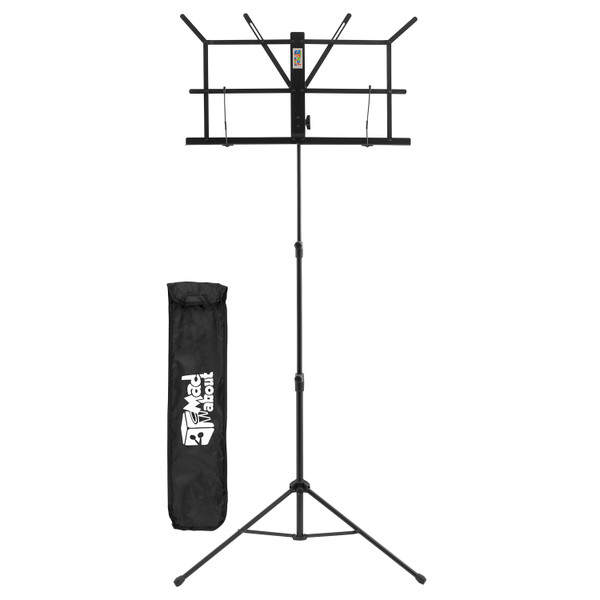 Folding Music Stand by Mad About - Black Easy Folding Portable Stand with Bag