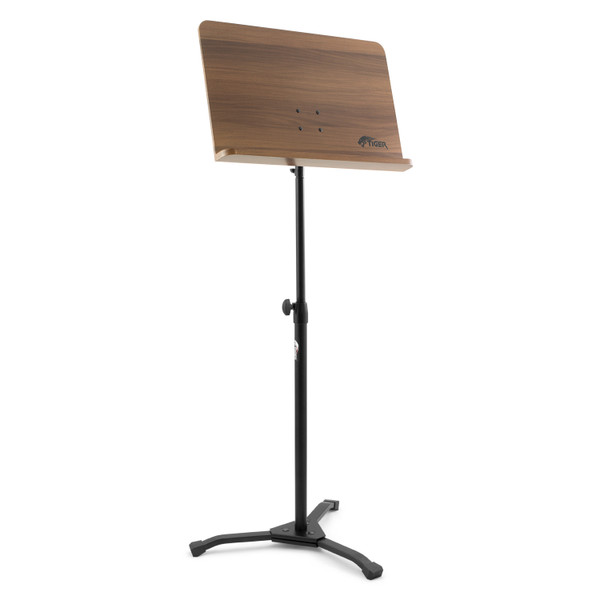 Tiger Wood Top Orchestral Sheet Music Stand with All Metal Professional Base