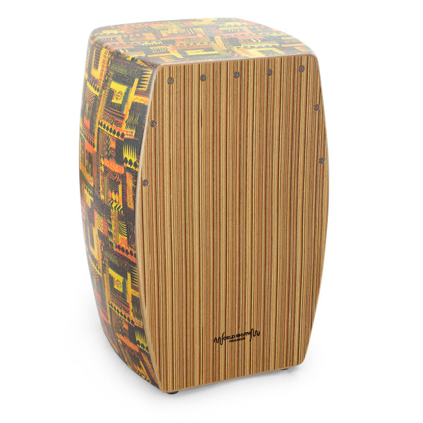 World Rhythm CAJ3 Cajon with Zebrawood Finish Playing Surface