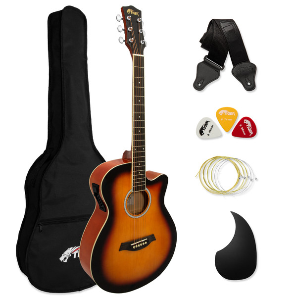 Tiger Electro Acoustic Guitar for Beginners - Sunburst
