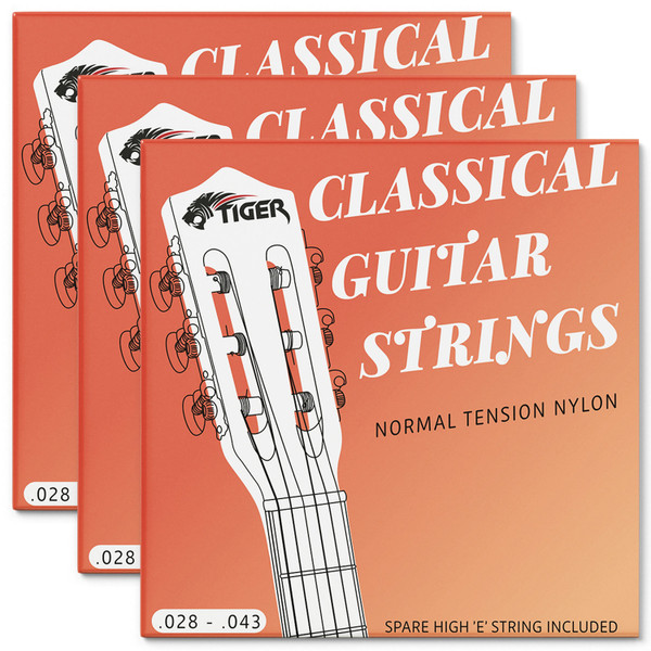 Tiger Pack of 3 Classical Guitar String Sets