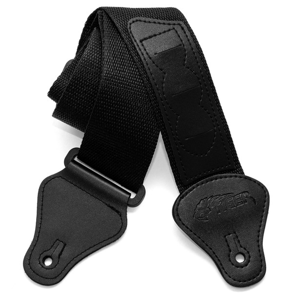 Tiger STP2 Nylon Guitar Strap for Acoustic, Electric & Bass Guitars - Black  
