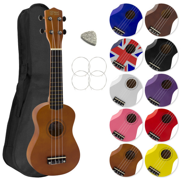 Mad About Soprano Beginners Ukulele with Bag, Pick & Carbon Strings - Natural