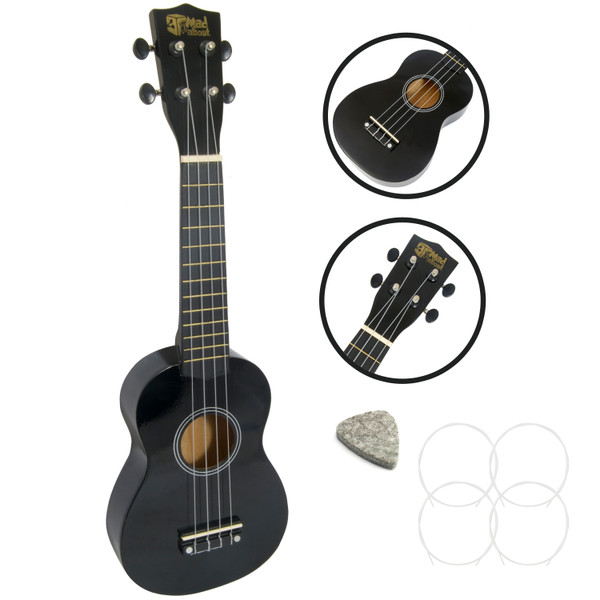 Left Handed Soprano Ukulele - Black