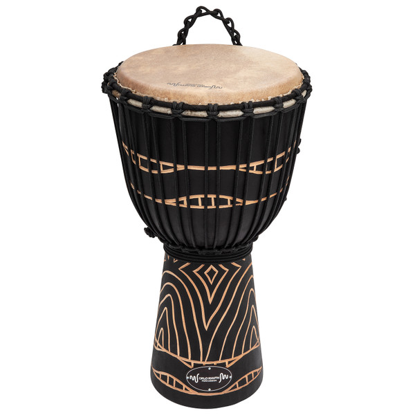Djembe Drum 50cm Hand Carved Rope Tuned 9.5" Goatskin Head World Rhythm
