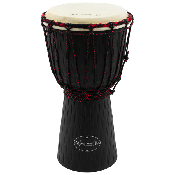 World Rhythm 7 Inch Djembe Drum -Wooden Mahogany African Hand Drum - Black 