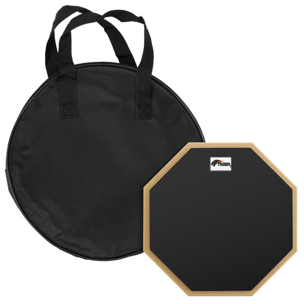 Tiger TDA4-10, 10" Drum Practice Pad with Carry Bag - Desktop or Stand Mountable