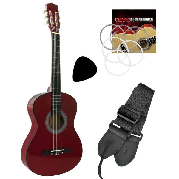 Tiger Childrens 1/2 Size Classical Guitar - Red