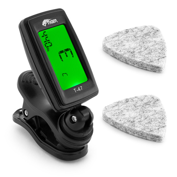 Tiger T-47 Ukulele Tuner and 2 Felt Plectrums - Accessory Pack