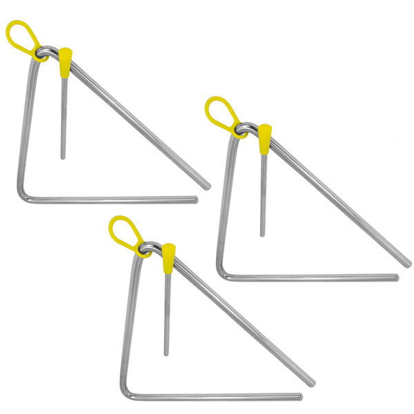TIGER TRI14-3-MT 20CM Steel Triangle Instrument, Complete with Beater, Pack of 3