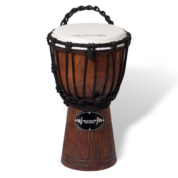 Djembe Drum 30cm Hand Carved Rope Tuned 7” Synthetic Head World Rhythm