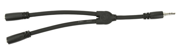 Pig Hog Solutions - 6" Y Cable, Stereo 3.5MM(M)-Dual 3.5mm (F)